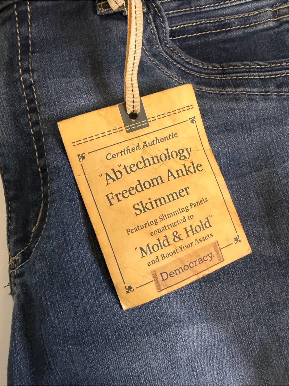 Democracy Ab Technology Freedom Ankle Skimmer Jeans Blue Size 12 NEW - Picture 6 of 11